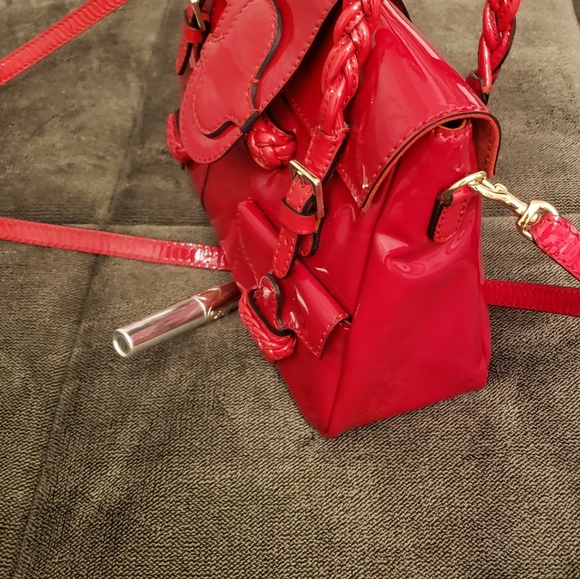 Valentino RED hand bag lacquer histore NEW - Picture 13 of 15